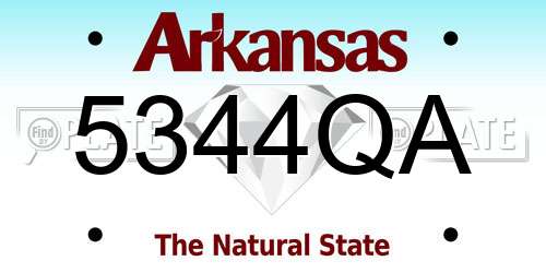 5344QA Arkansas License Plate