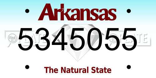 5345055 Arkansas License Plate