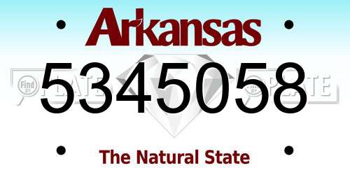 5345058 Arkansas License Plate