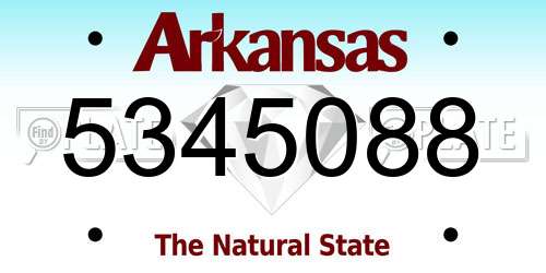 5345088 Arkansas License Plate