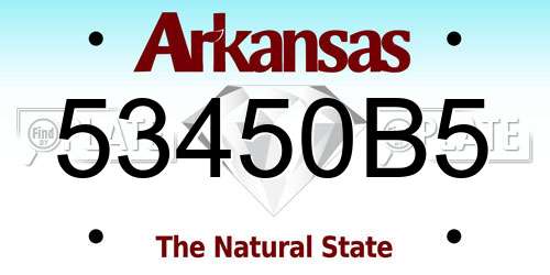53450B5 Arkansas License Plate