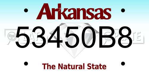 53450B8 Arkansas License Plate