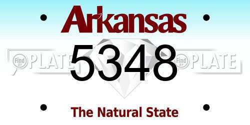 5348 Arkansas License Plate