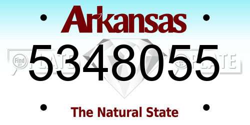 5348055 Arkansas License Plate