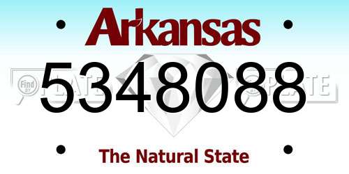 5348088 Arkansas License Plate