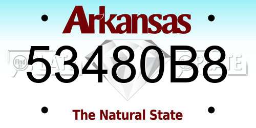53480B8 Arkansas License Plate