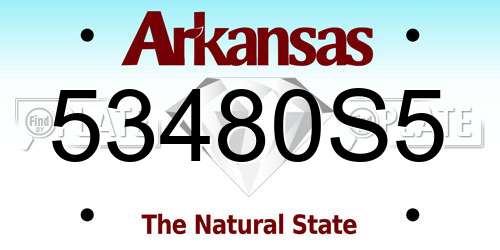 53480S5 Arkansas License Plate