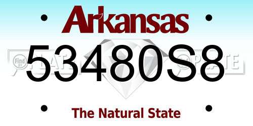 53480S8 Arkansas License Plate