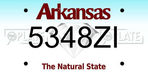 5348ZI Arkansas License Plate