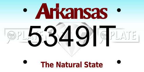 5349IT Arkansas License Plate