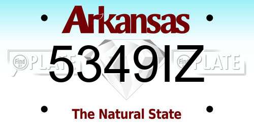5349IZ Arkansas License Plate