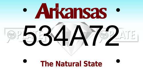 534A72 Arkansas License Plate