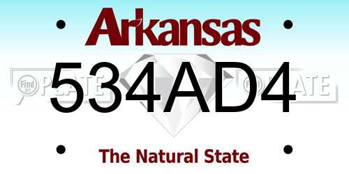 534AD4 Arkansas License Plate