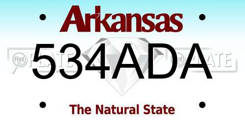 534ADA Arkansas License Plate