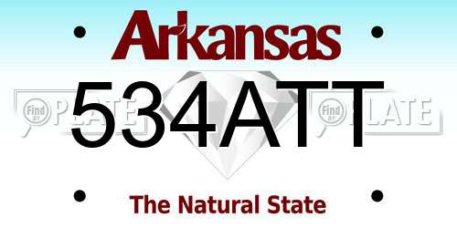 534ATT Arkansas License Plate