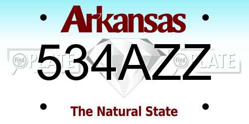 534AZZ Arkansas License Plate