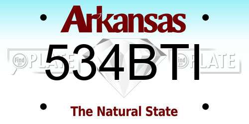 534BTI Arkansas License Plate