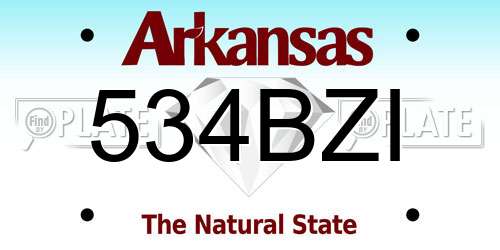 534BZI Arkansas License Plate