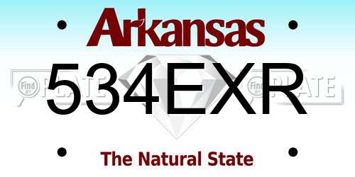534EXR Arkansas License Plate