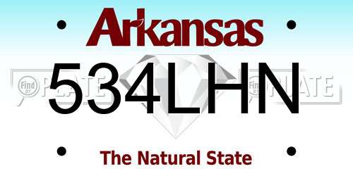 534LHN Arkansas License Plate