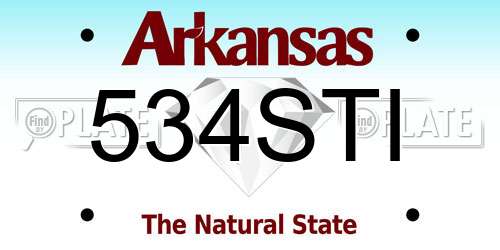 534STI Arkansas License Plate