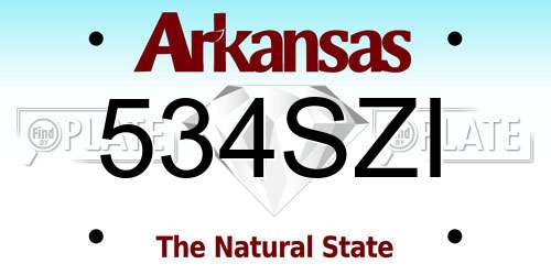 534SZI Arkansas License Plate