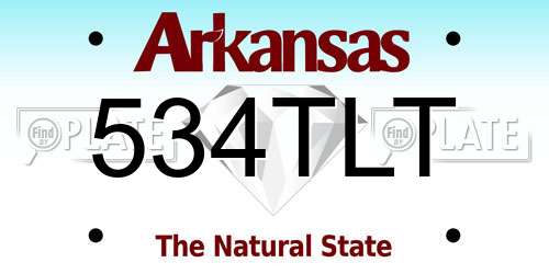 534TLT Arkansas License Plate