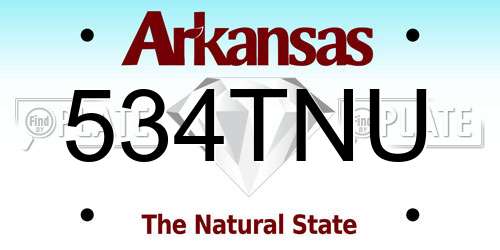 534TNU Arkansas License Plate