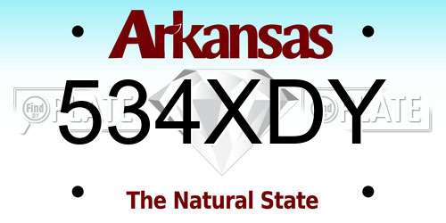 534XDY Arkansas License Plate