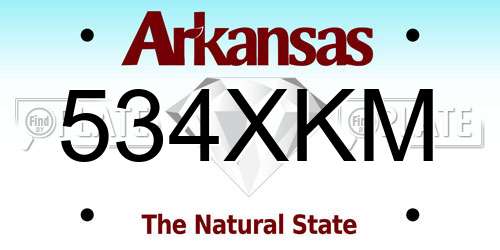 534XKM Arkansas License Plate