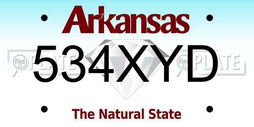 534XYD Arkansas License Plate