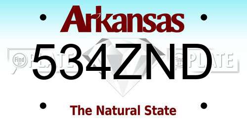 534ZND Arkansas License Plate