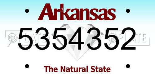 5354352 Arkansas License Plate