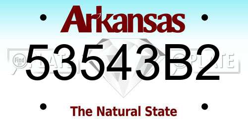 53543B2 Arkansas License Plate