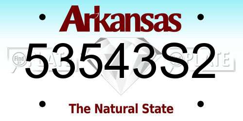53543S2 Arkansas License Plate