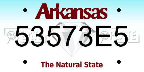 53573E5 Arkansas License Plate