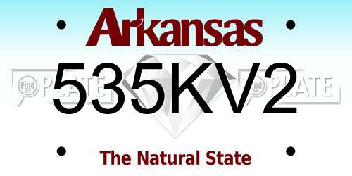 535KV2 Arkansas License Plate