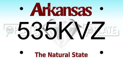 535KVZ Arkansas License Plate
