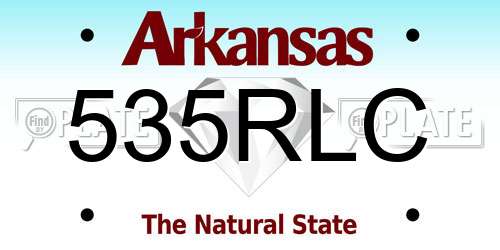 535RLC Arkansas License Plate