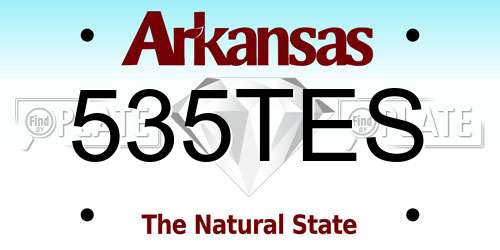 535TES Arkansas License Plate