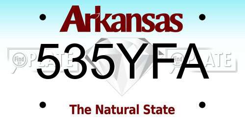 535YFA Arkansas License Plate