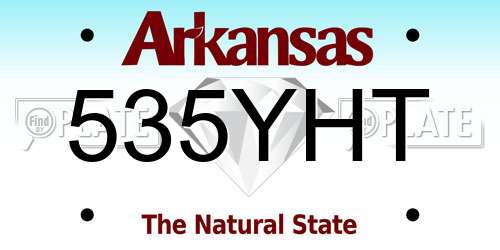 535YHT Arkansas License Plate