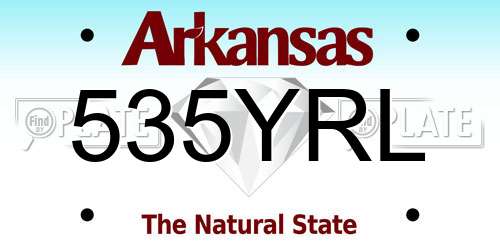 535YRL Arkansas License Plate