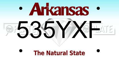 535YXF Arkansas License Plate