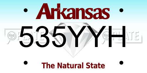 535YYH Arkansas License Plate