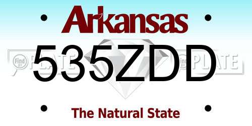 535ZDD Arkansas License Plate