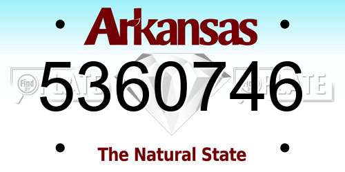5360746 Arkansas License Plate