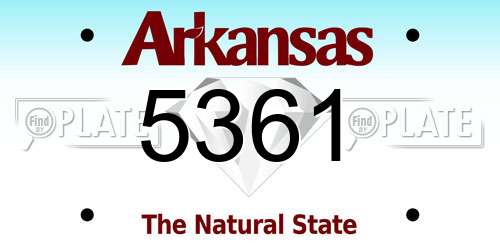 5361 Arkansas License Plate