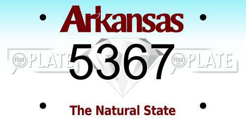 5367 Arkansas License Plate
