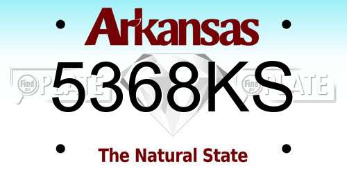 5368KS Arkansas License Plate